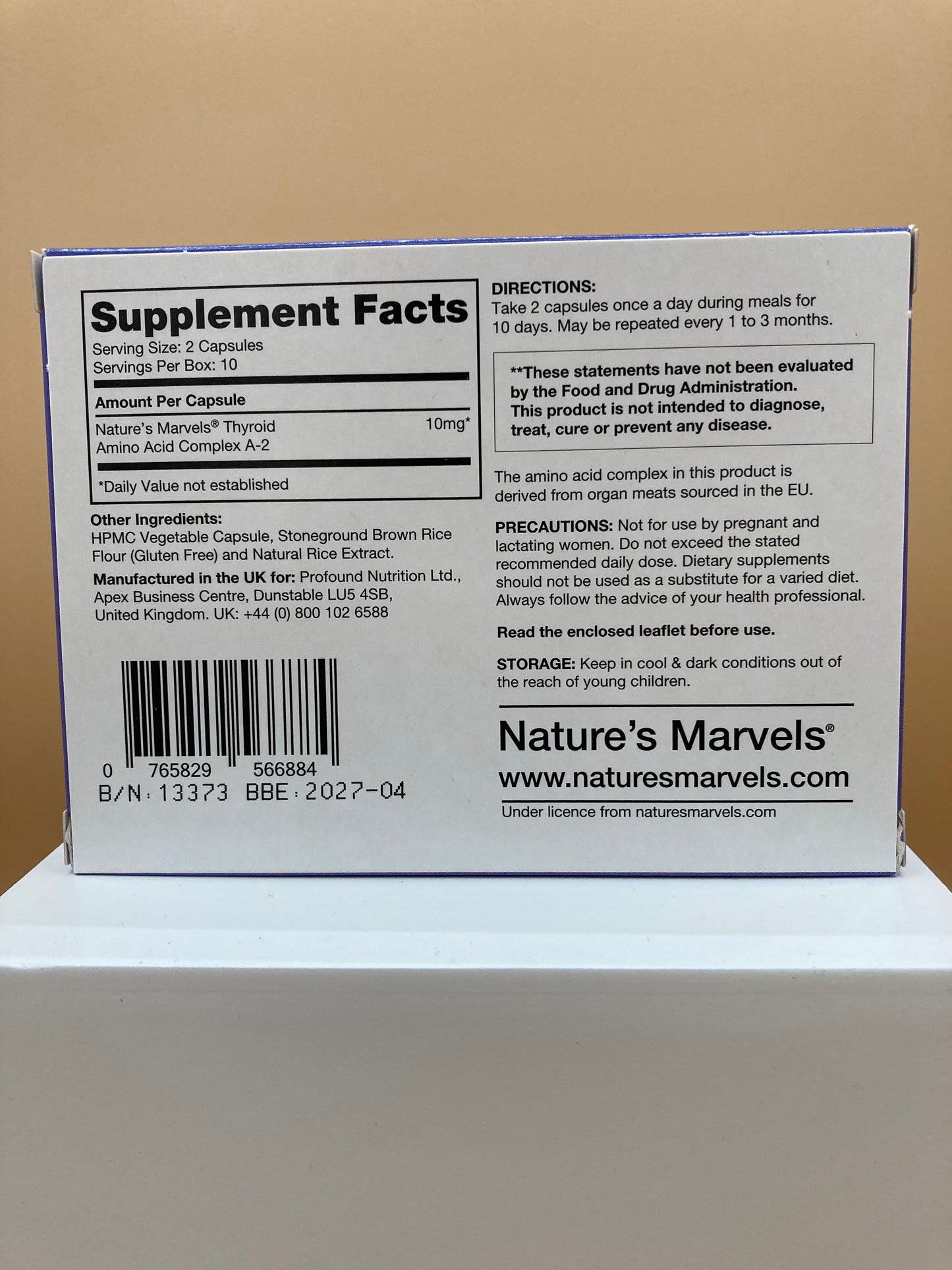 Nature's Marvels Peptide Bioregulator - Thyroid, 20 capsules