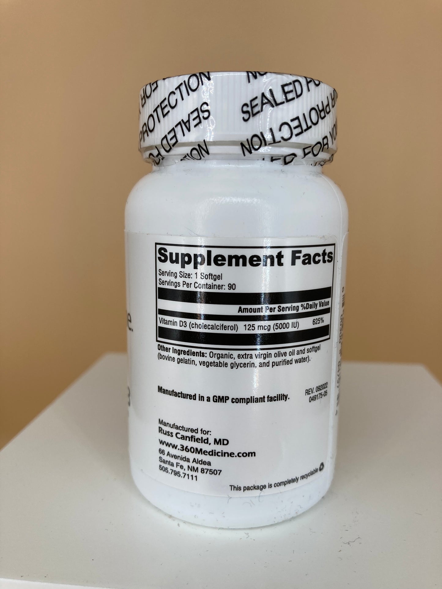 360 Sunshine D3 5000, 90 capsules