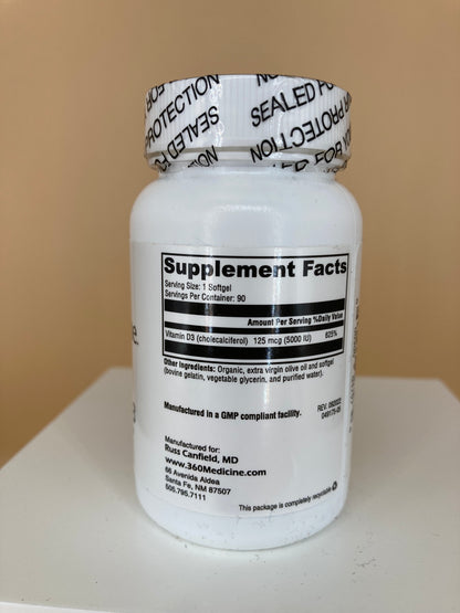 360 Sunshine D3 5000, 90 capsules